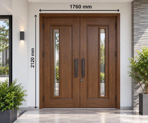 Kích thước cửa chính 2 cánh đều